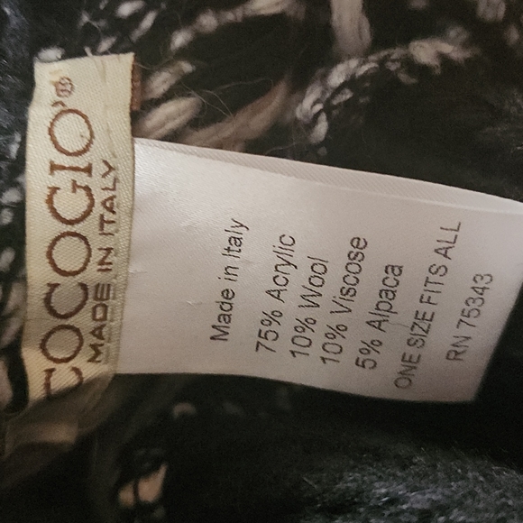 SALE⚡️COCOGIO Wool Alpaca mix made in ITALY Knit PONCHO FITS ALL - Picture 8 of 8